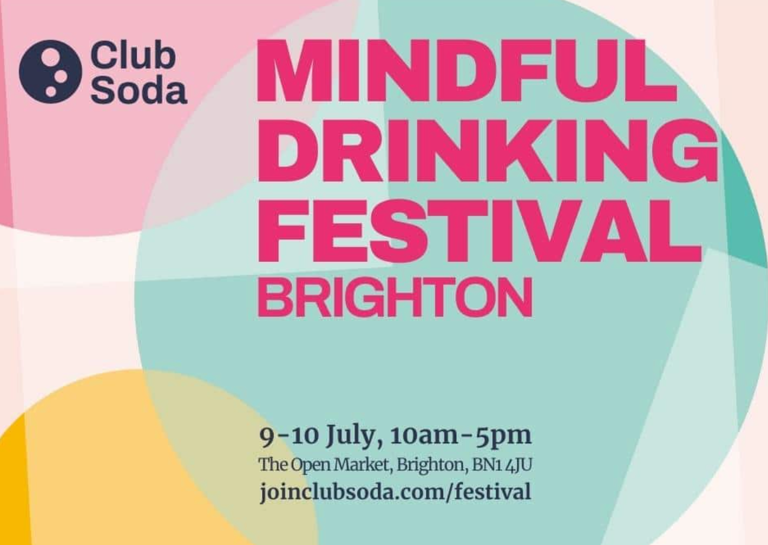 Noughty Sponsors Club Soda's Mindful Drinking Festival - 9-10 July in Brighton