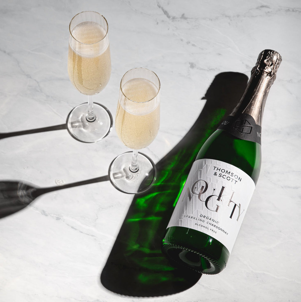 Noughty Alcohol-Free Sparkling Chardonnay | Thomson & Scott – Noughty ...